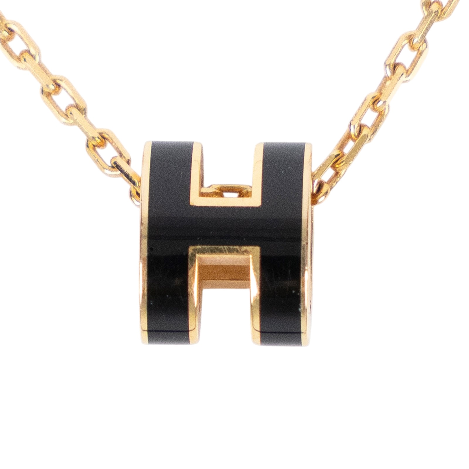 愛馬仕 Hermes Mini Pop H 墜飾 黑色 H147992Fv03 黑金MINI POP H項鍊 無附屬品
