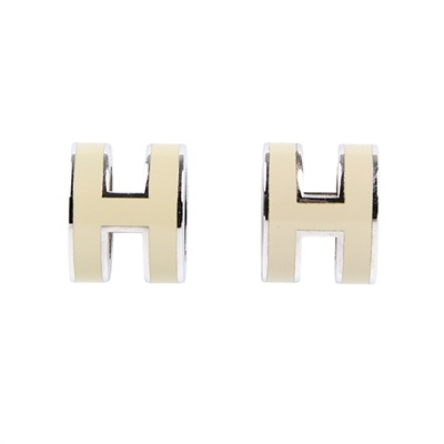 愛馬仕 Hermes Mini Pop H 耳釘 原野橙 H608002FP 灰綠MINI POP H 耳環 原廠盒子