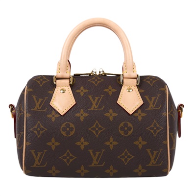 路易威登 LOUIS VUITTON Speedy Bandoulière 20 米色 帆布 手提 斜背 波士頓包 M46222 晶片款  背帶