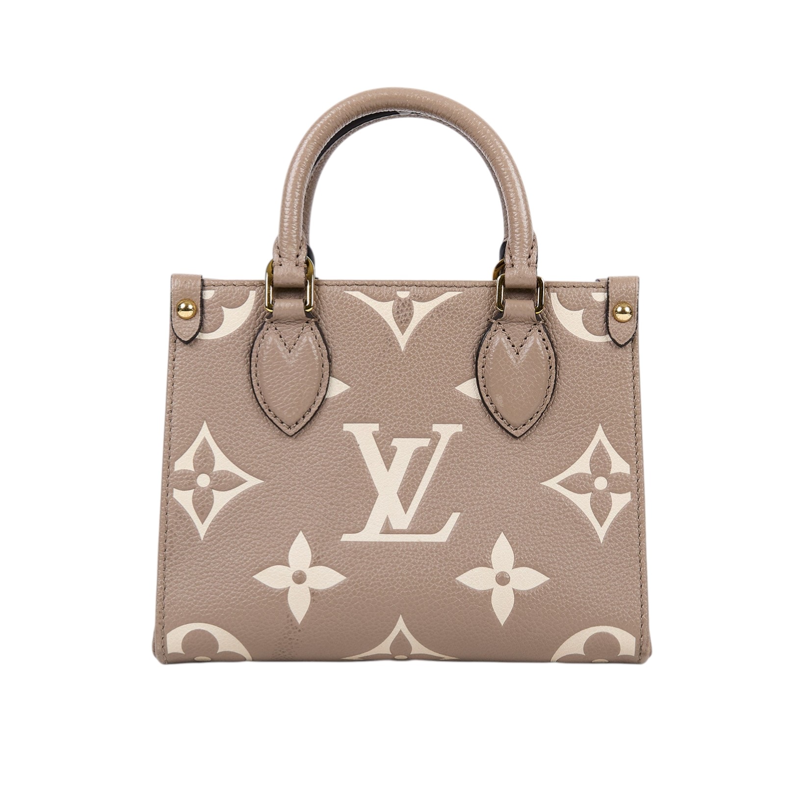 路易威登 LOUIS VUITTON OnTheGo BB 迷你 手提袋 單肩包 Dove 灰色 Cream色 M47054 晶片款  原廠盒子/防塵袋/背帶/購買證明