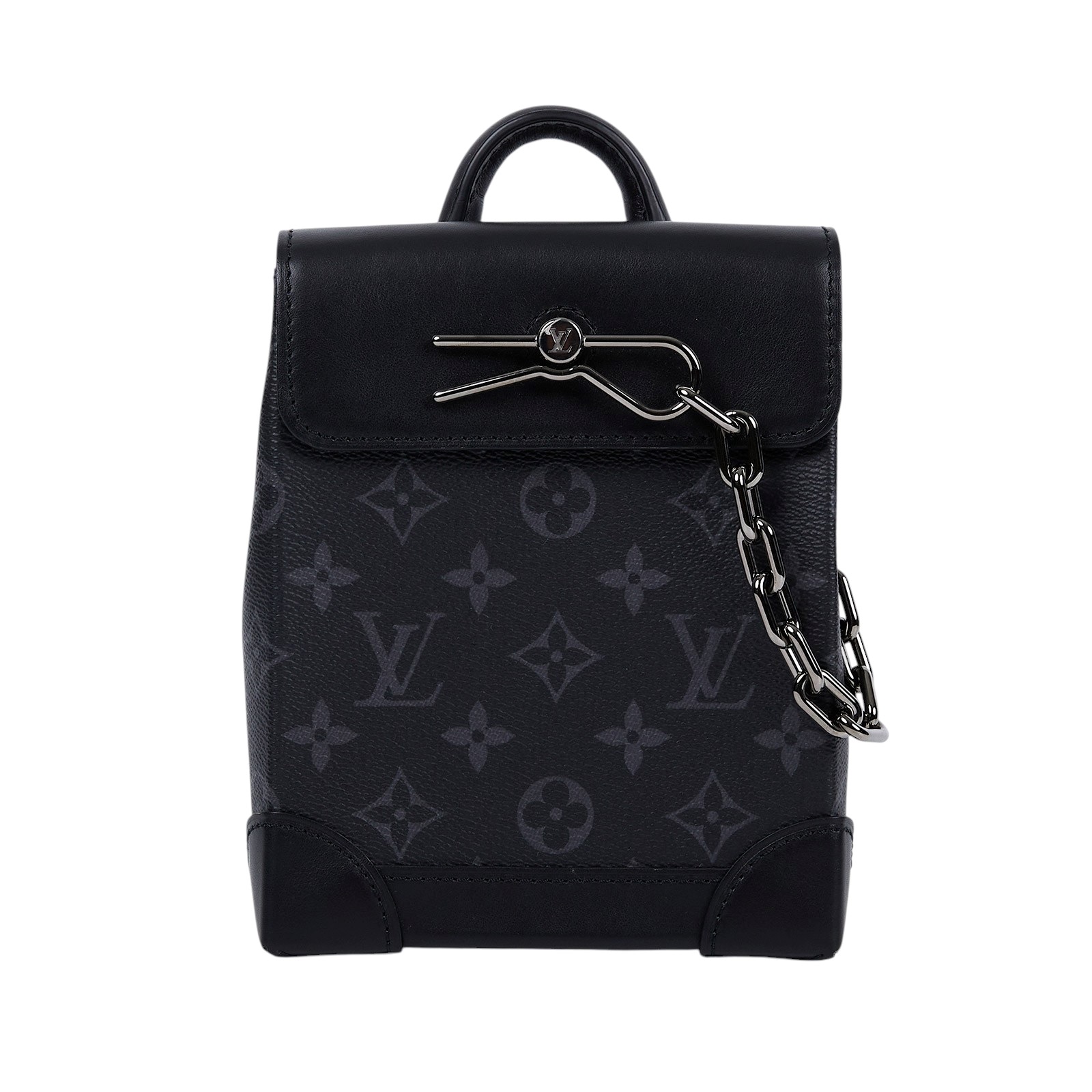 路易威登 LOUIS VUITTON Nano Steamer 肩背包 M82774 晶片款 黑原花NANO STEAMER肩背包 原廠盒子/防塵袋/背帶