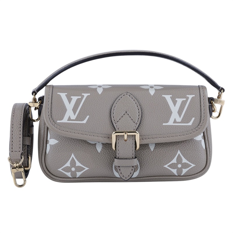 路易威登 LOUIS VUITTON Nano Diane 腋下包法棍 單肩背包 斑鳩灰 奶油色 M83300 晶片款  背帶2/購買證明