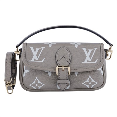 路易威登 LOUIS VUITTON Nano Diane 腋下包法棍 單肩背包 斑鳩灰 奶油色 M83300 晶片款  背帶2/購買證明