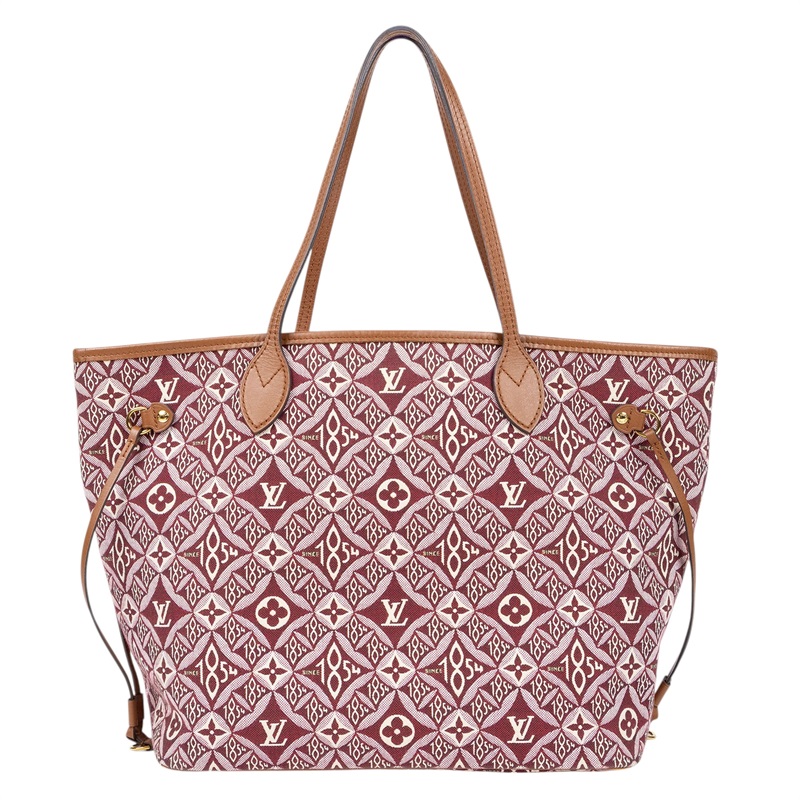 路易威登 LOUIS VUITTON Neverfull MM 肩背購物包 M57273 紅帆布1854 NEVERFULL MM 防塵袋/內袋