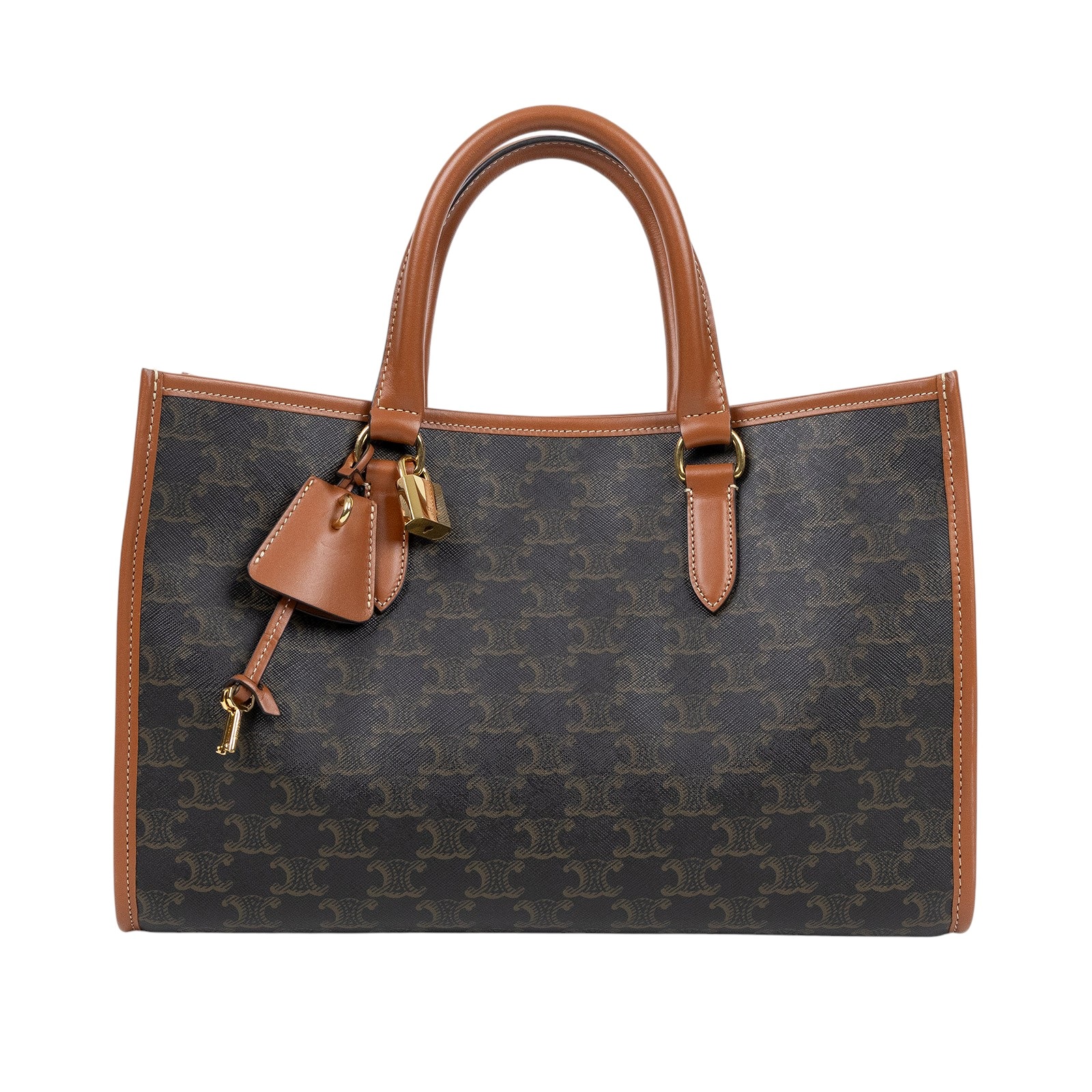 思琳 CELINE Cabas 手袋 197912BZJ 棕原花Horizo​​ntal Cabas托特 防塵袋/背帶/鎖組