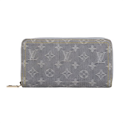 路易威登 LOUIS VUITTON 拉鏈錢包 Nautical 系列 M13214 晶片款 灰藍牛仔拉鍊長夾 原廠盒子/防塵袋