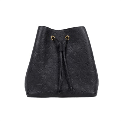 路易威登 LOUIS VUITTON NéoNoé MM 黑色 粒面壓花牛皮 束口水桶包 M45256 晶片款  原廠盒子/防塵袋/背帶2/購買證明