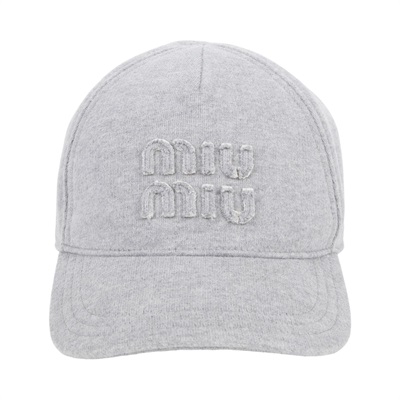 繆繆 MIU MIU Logo 棒球帽 5HC179_2C30_M 灰色棉質棒球帽 #M 防塵袋