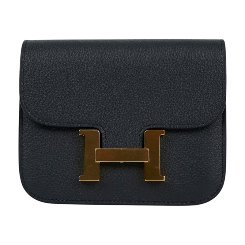 愛馬仕 Hermes Constance Bag 康康包 短夾 Slim  CNSLIM W刻 灰藍CONSTANCE SLIM 原廠盒子