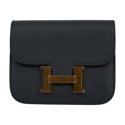 愛馬仕 Hermes Constance Bag 康康包 短夾 Slim  CNSLIM W刻 灰藍CONSTANCE SLIM 原廠盒子