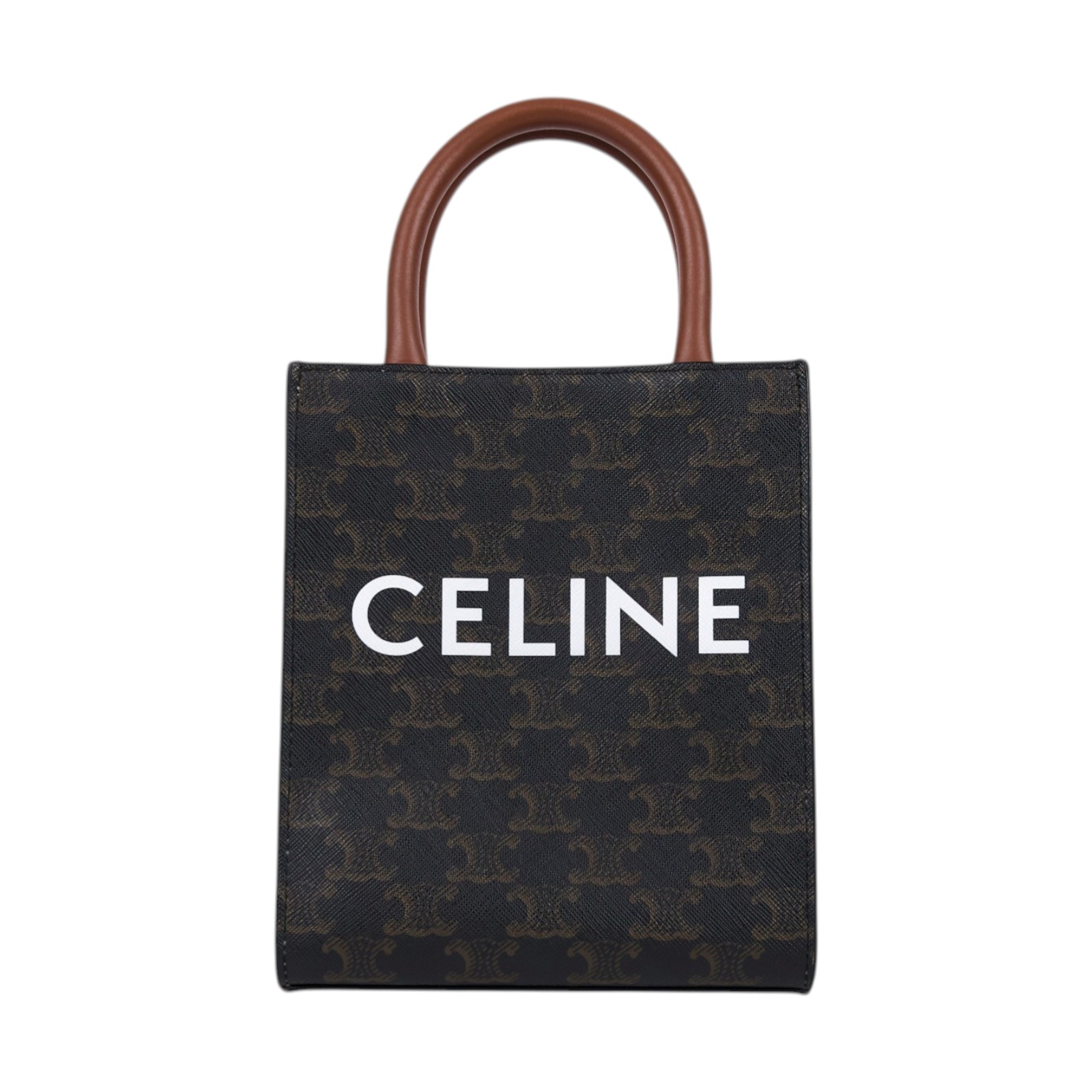 思琳 CELINE Triomphe帆布 迷你 直式 Cabas 肩背 手提包 194372BZK 原花TRIOMPHE琴譜包 背帶