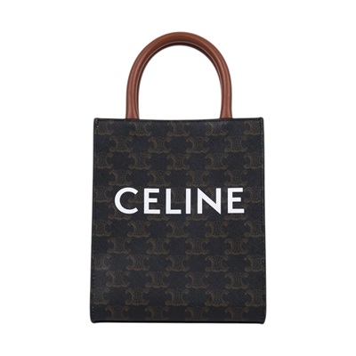 思琳 CELINE Triomphe帆布 迷你 直式 Cabas 肩背 手提包 194372BZK 原花TRIOMPHE琴譜包 背帶