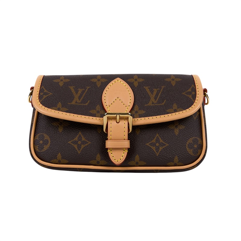 路易威登 LOUIS VUITTON Nano Diane 腋下包法棍 單肩背包 經典帆布 M83298 晶片款  原廠盒子/防塵袋/背帶2