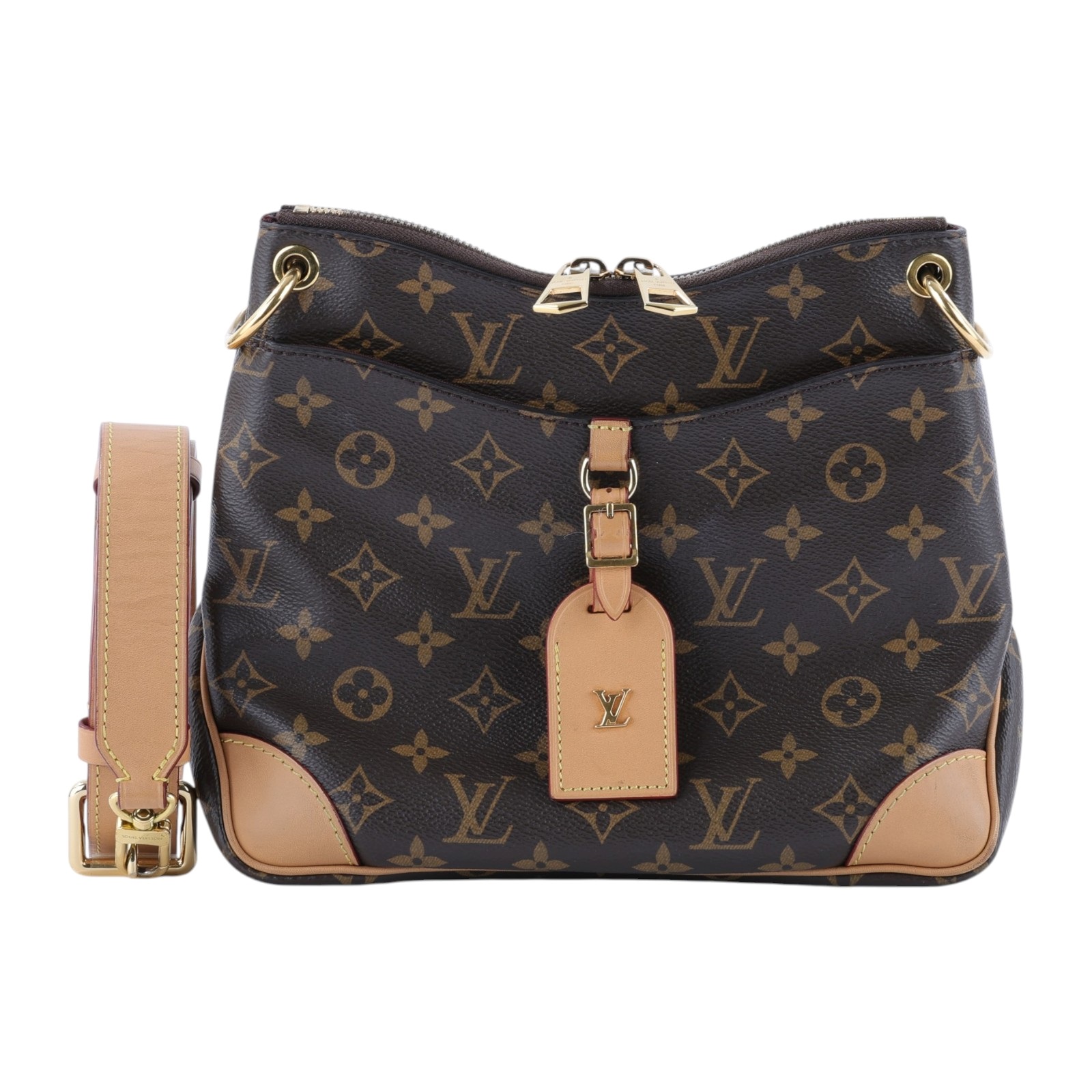 路易威登 LOUIS VUITTON Odéon PM 經典原花 天然色皮革 拉鍊 肩背 斜背包 M45354 晶片款  原廠盒子/防塵袋/購買證明/吊牌