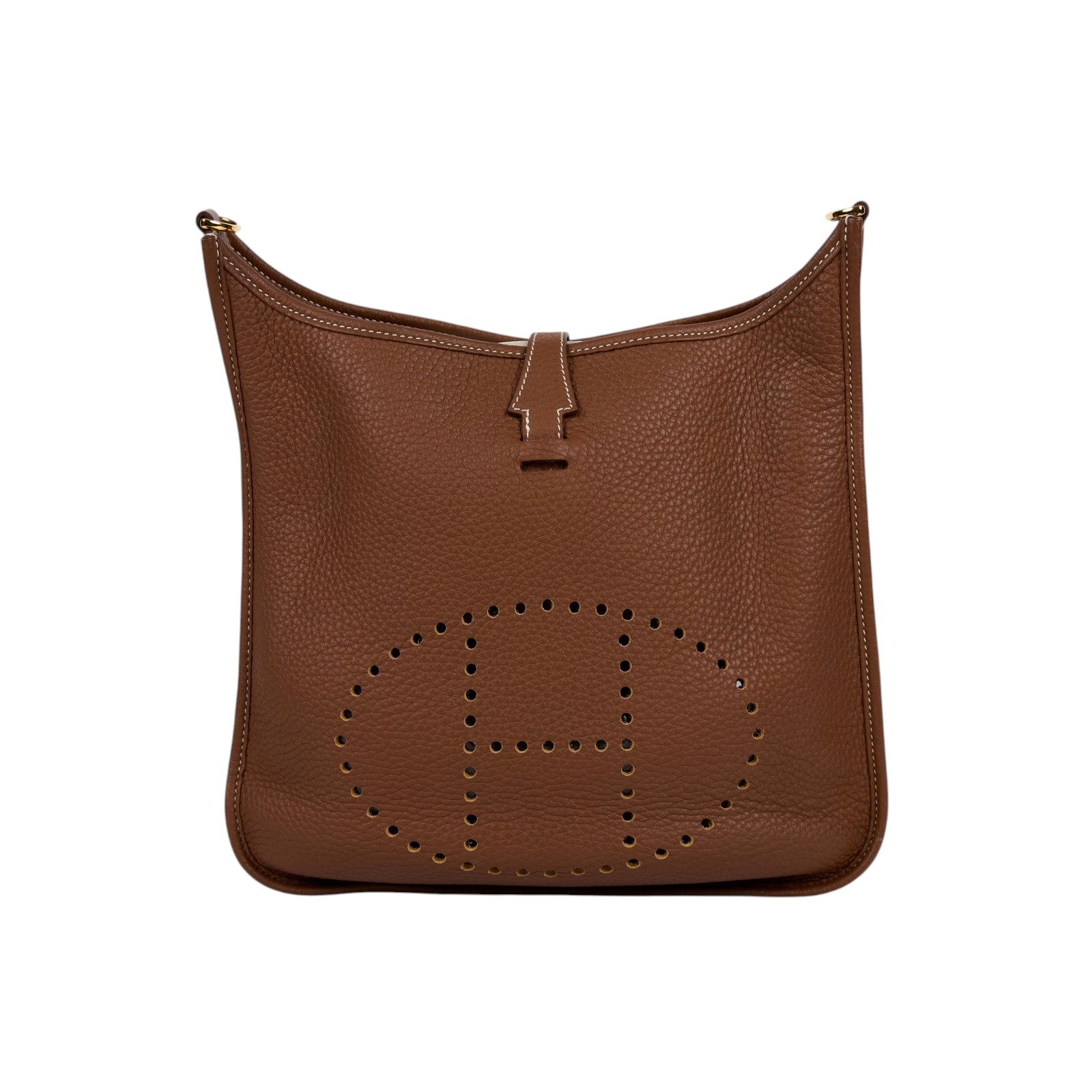 愛馬仕 Hermes Evelyne Bag 伊芙琳包 29 馬蹄型 EV29 B TS006 AU B刻 金棕  EVELYNE29 背帶