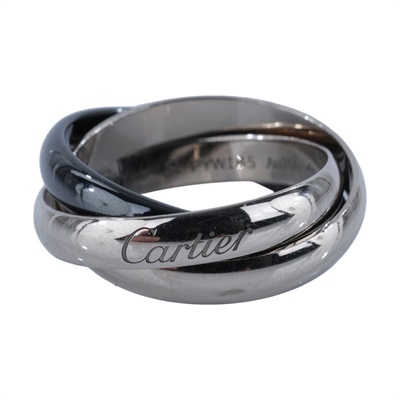 卡地亞 CARTIER Trinity 戒指 陶瓷 經典款 B4095654 WG 三環戒指#54 原廠盒子/保證卡