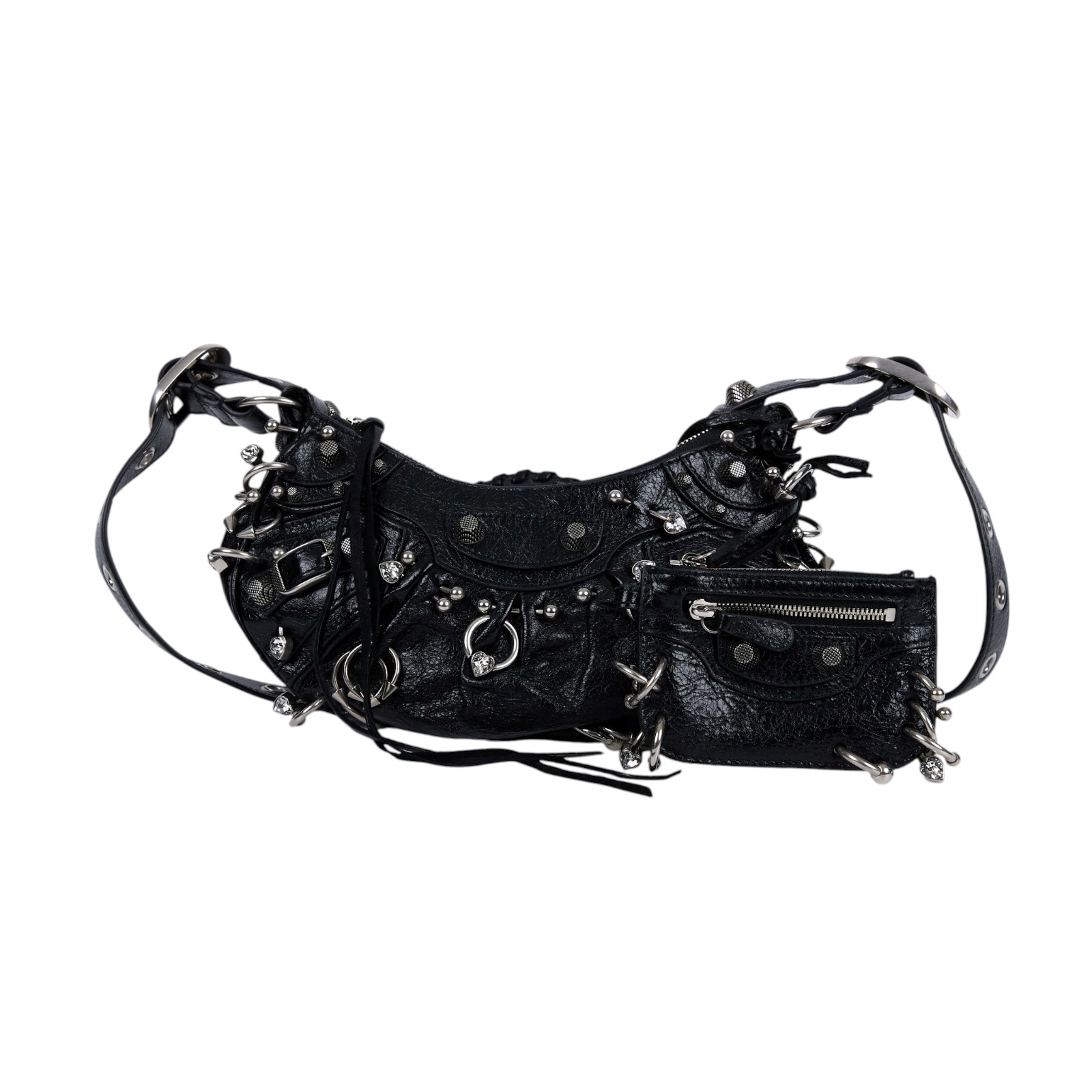 巴黎世家 BALENCIAGA Le cagole XS 半月 可頌包 6713092AALB  防塵袋/鏡子/內袋/購買證明