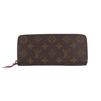 路易威登 LOUIS VUITTON Clémence 錢包 拉鍊 長夾 經典帆布 紫紅色 M60742 原花Clémence拉鍊長夾 無附屬品