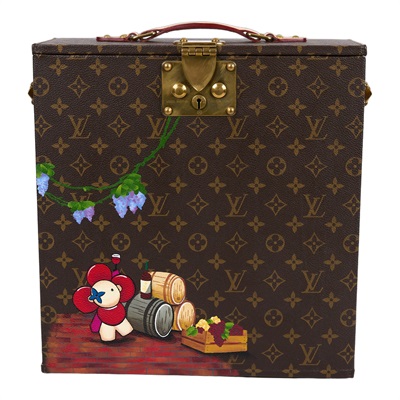 路易威登 LOUIS VUITTON 老花 葡萄酒 紅酒 硬箱 M21830 原花vivienne印花紅酒禮盒硬箱(附兩個紅酒杯) 防塵袋/鑰匙2/紅酒杯2