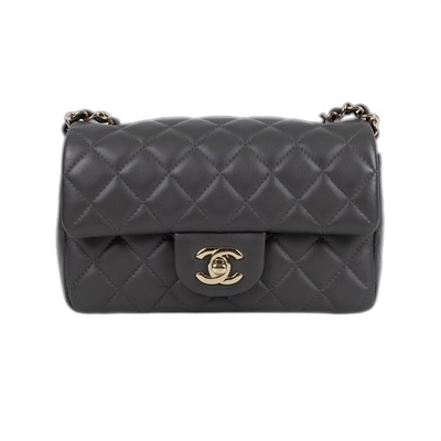 香奈兒 CHANEL CF 迷你 口蓋包 A69900 Y04059 29開灰金羊COCO20 防塵袋/保證卡/購買證明影本