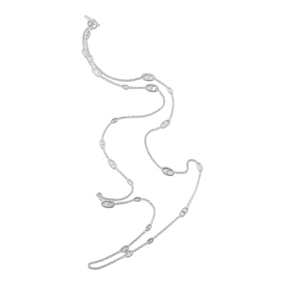 愛馬仕 Hermes Farandole 160 豬鼻子 長項鍊 H104569Bv00 18G163185 925 純銀豬鼻長項鍊160cm 原廠盒子/內襯