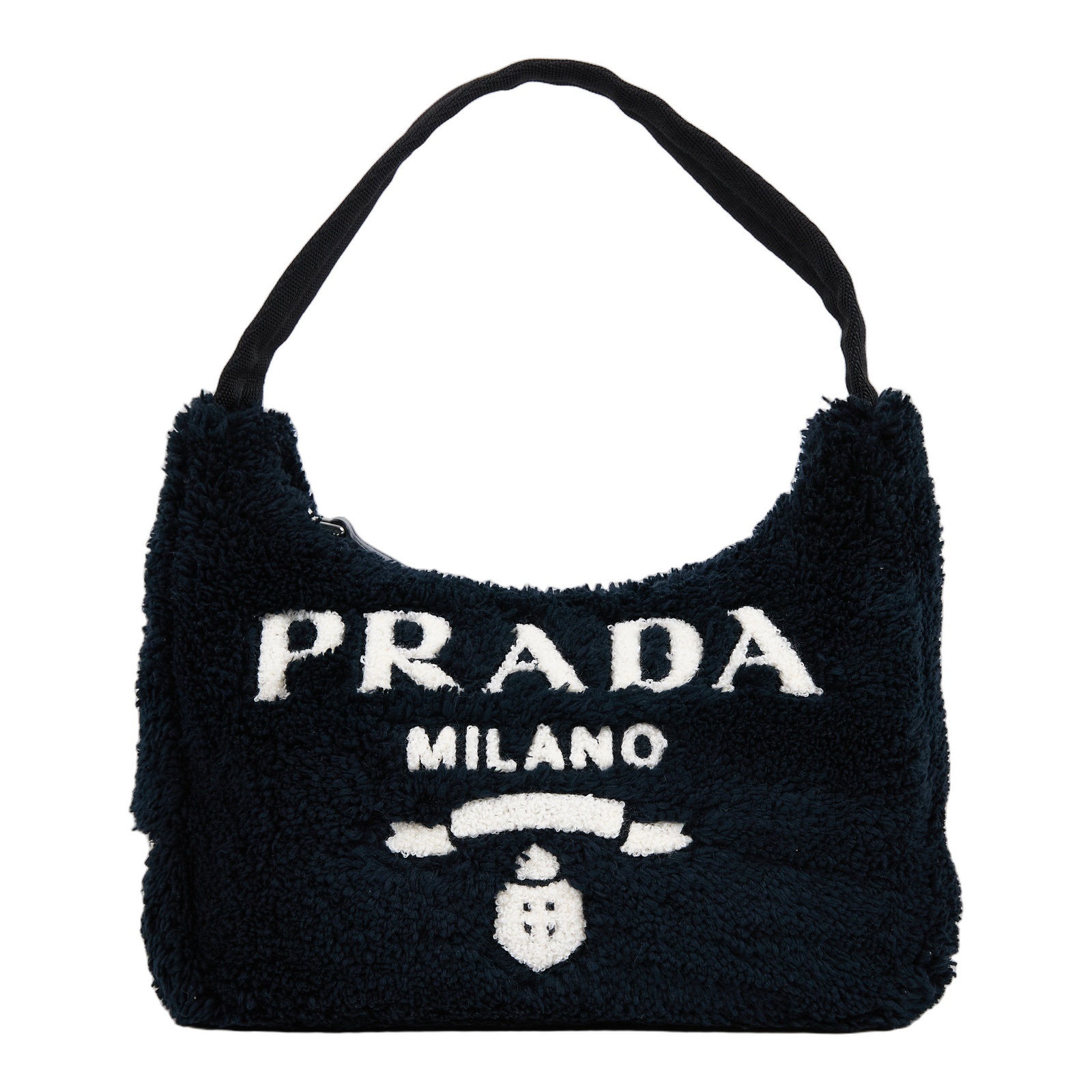 普拉達 PRADA Re-Edition 迷你 Hobo 包 1NE515_2DXO 黑毛毛HOBO 防塵袋/吊牌