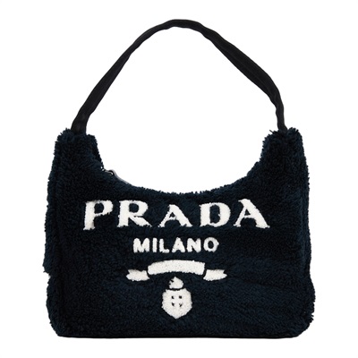 普拉達 PRADA Re-Edition 迷你 Hobo 包 1NE515_2DXO 黑毛毛HOBO 防塵袋/吊牌