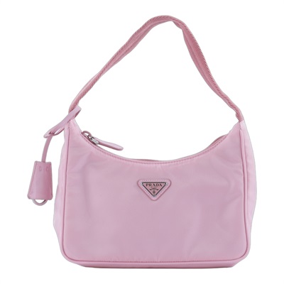 普拉達 PRADA Re-Edition 迷你 Hobo 包 1NE515_RDH0 粉尼龍HOBO腋下包 防塵袋