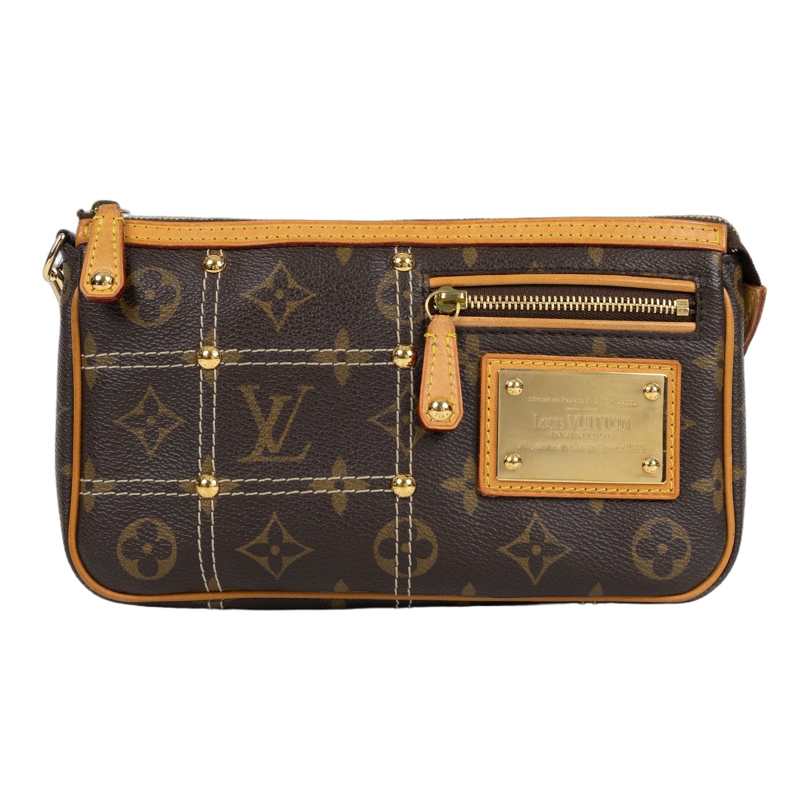 路易威登 LOUIS VUITTON Rivet Pochette Accessoires 麻將包 手提包 M40141  背帶