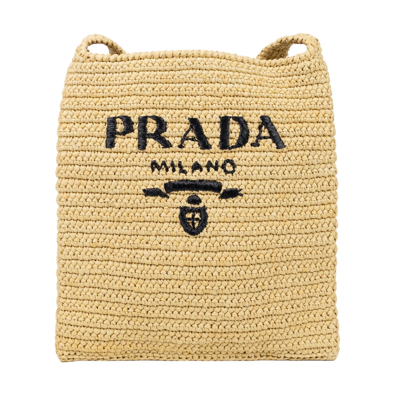 普拉達 PRADA 拉菲草 編織 托特包 肩背包 1BC184_2A2T 草編托特包 防塵袋