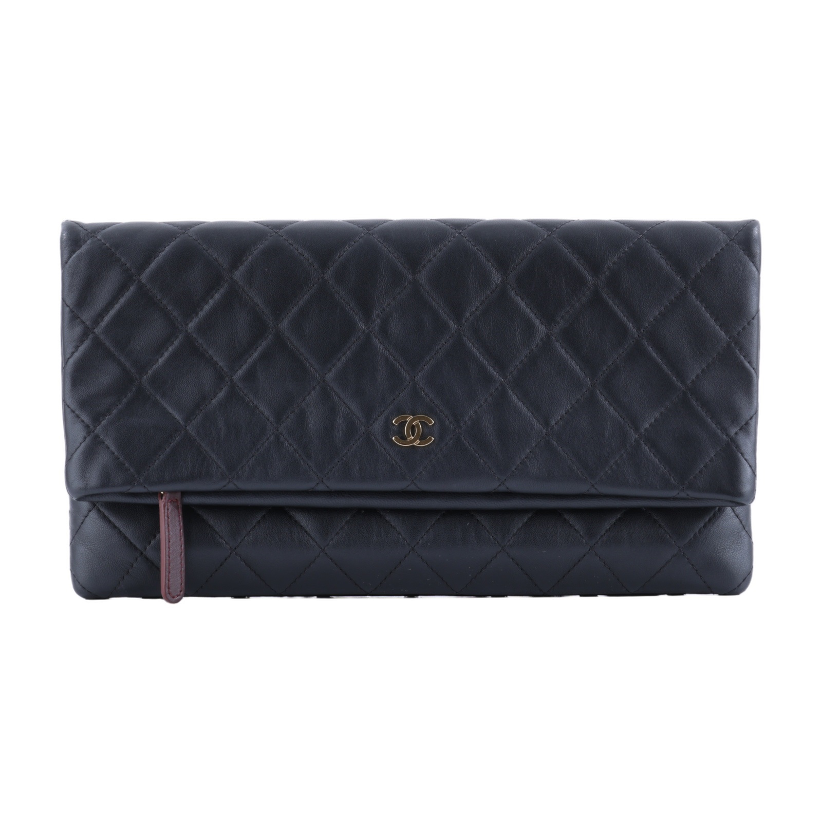 香奈兒 CHANEL CC LOGO 手拿包  21開黑金羊手拿包 防塵袋/保證卡