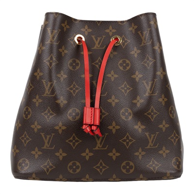 路易威登 LOUIS VUITTON NéoNoé MM 經典帆布 肩背 水桶包 紅色 M44021 紅原花NEONOE水桶 防塵袋/背帶