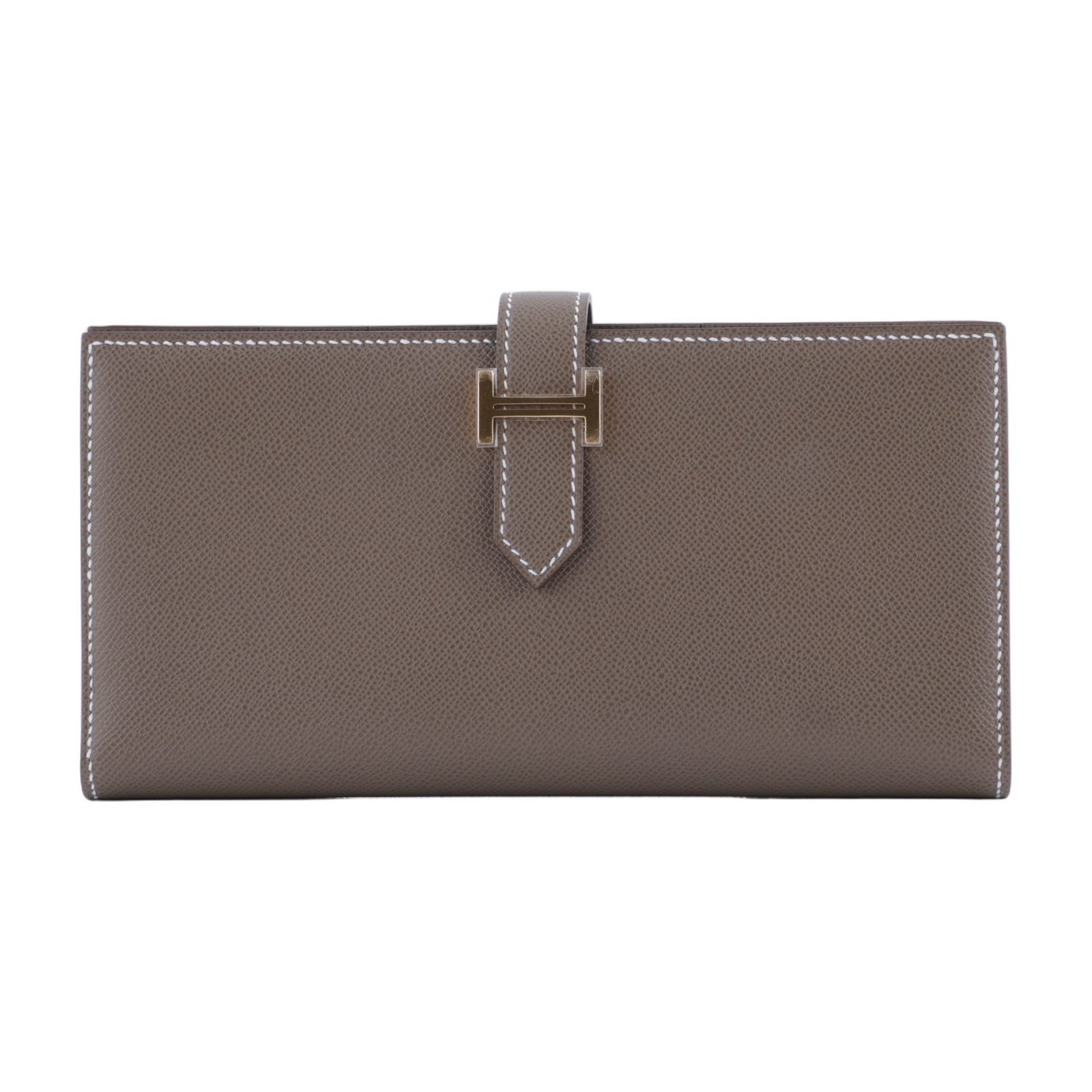 愛馬仕 Hermes Bearn Soufflet 長夾 BEARNL W SN 011 BX W刻 大象灰BEARN長夾 原廠盒子
