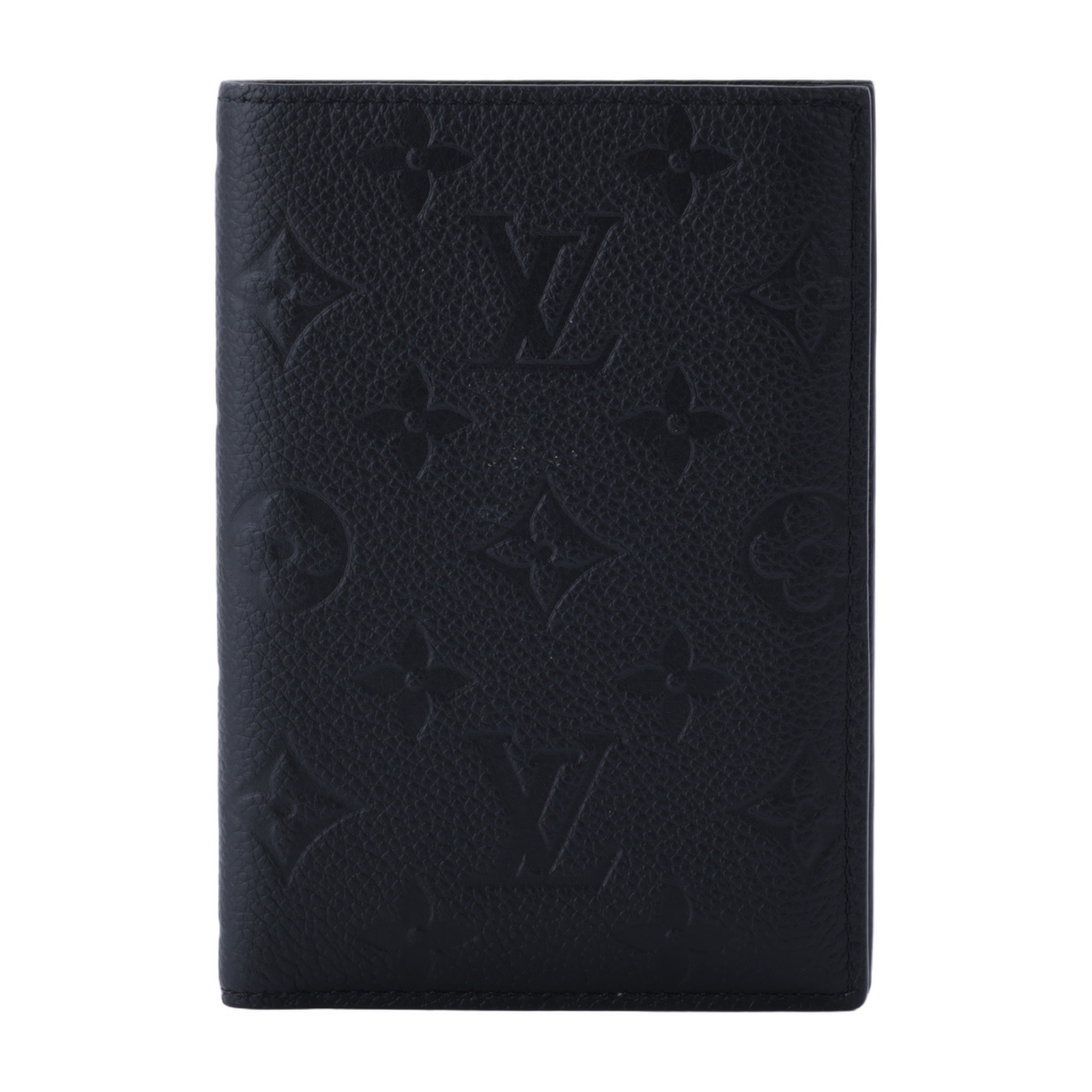 路易威登 LOUIS VUITTON 護照封套 壓花牛皮 黑色 M63914 晶片款 黑原花壓紋護照夾 無附屬品