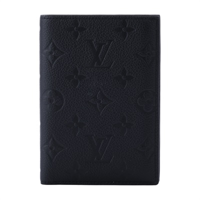 路易威登 LOUIS VUITTON 護照封套 壓花牛皮 黑色 M63914 晶片款 黑原花壓紋護照夾 無附屬品