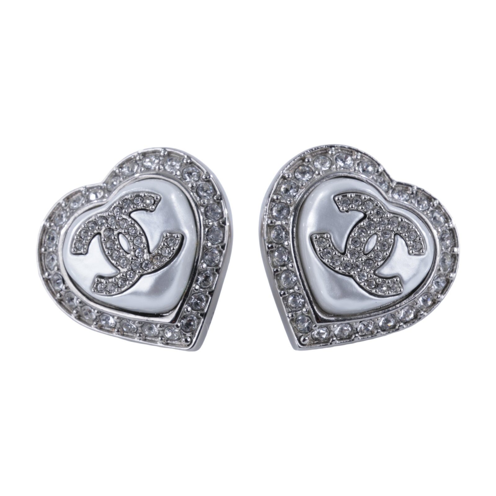 香奈兒 CHANEL 耳釘 ABB632 B14143ABB632/B23B 愛心水鑽耳環 原廠盒子/內膽/購買證明