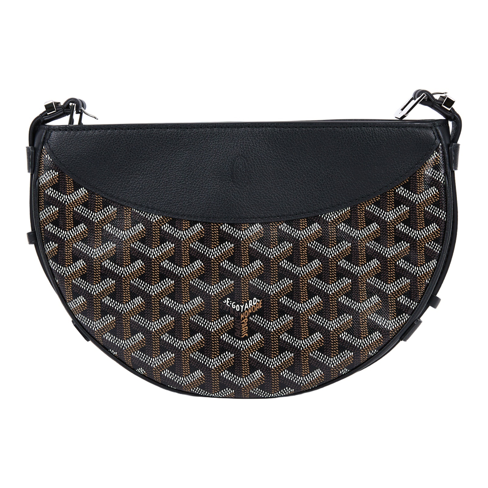 高雅德 GOYARD Goyard Hirondelle PM 半月斜背包 HIRONDPMLTY 黑Hirondelle半月單肩包 背帶