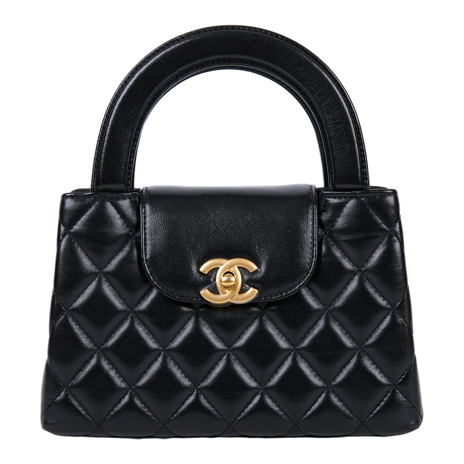 香奈兒 CHANEL Kelly Nano 手提 斜背包 AS4416 晶片款 黑金羊KELLY NANO 原廠盒子/防塵袋