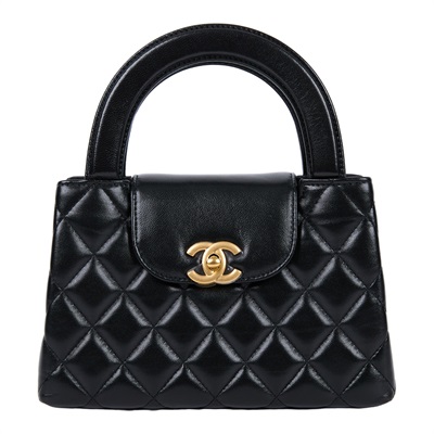 香奈兒 CHANEL Kelly Nano 手提 斜背包 AS4416 晶片款 黑金羊KELLY NANO 原廠盒子/防塵袋