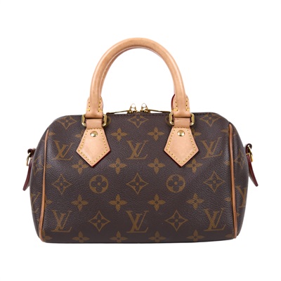 路易威登 LOUIS VUITTON Speedy Bandoulière 20 米色 帆布 手提 斜背 波士頓包 M46222 晶片款  背帶