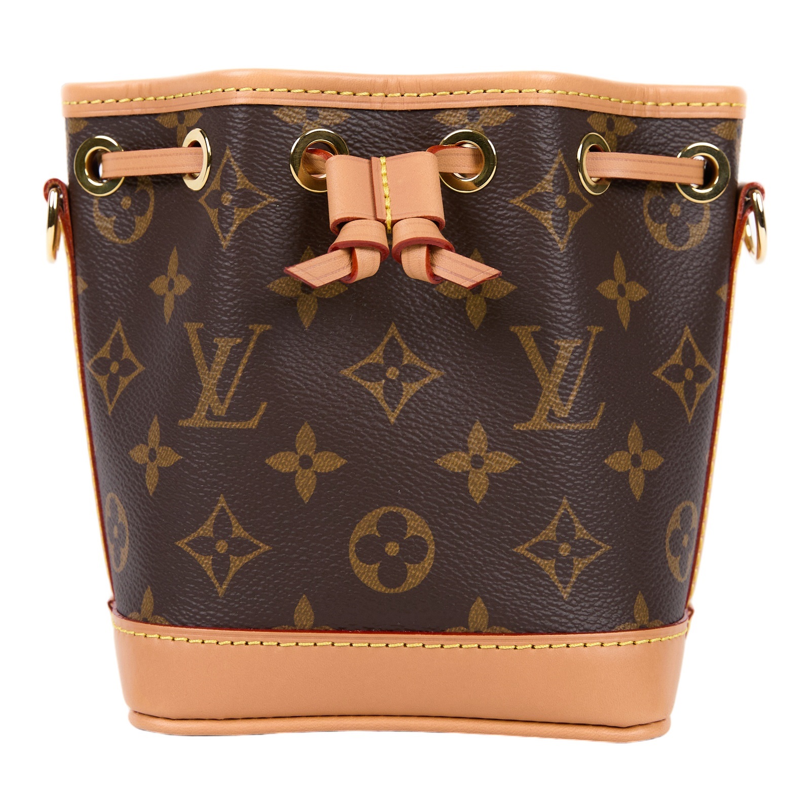 路易威登 LOUIS VUITTON Nano Noé 原花 束口水桶包 M81266 晶片款 原花Nano Noé 原廠盒子/防塵袋/背帶3/購買證明影本