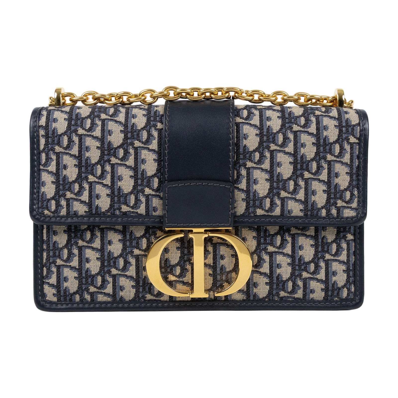 迪奧 CHRISTIAN DIOR 30 Montaigne 鏈帶 肩背手提包 M9208UTZQ 藍緹花蒙田30鏈帶包 防塵袋/保證卡