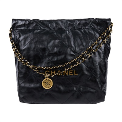 香奈兒 CHANEL 22 小型 流浪包 肩背包 AS3260 B08037 晶片款 黑金22包小號 原廠盒子/防塵袋/內袋/購買證明影本