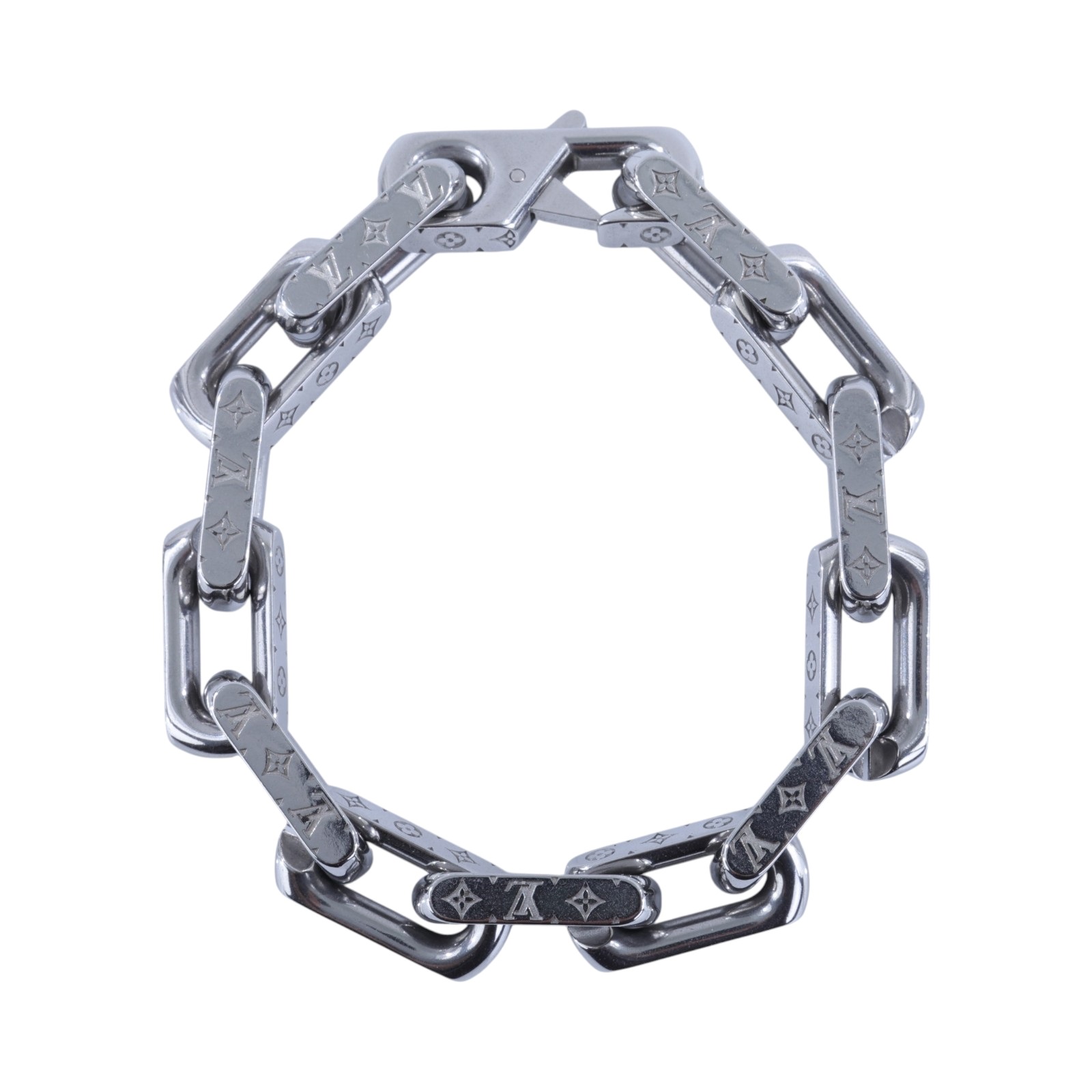 路易威登 LOUIS VUITTON Monogram Chain 手鍊 M00308 銀色Monogram Chain 手鍊 #M 原廠盒子/防塵袋