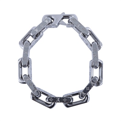 路易威登 LOUIS VUITTON Monogram Chain 手鍊 M00308 銀色Monogram Chain 手鍊 #M 原廠盒子/防塵袋