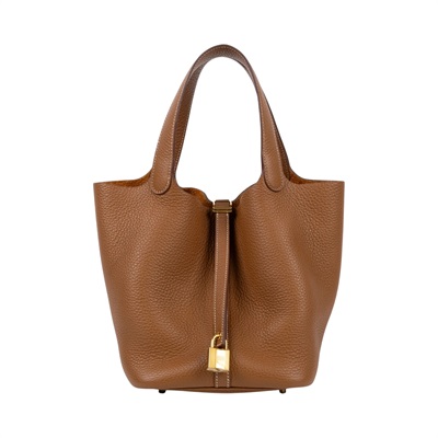 愛馬仕 Hermes Picotin Lock 22 菜籃子包 PT22 B AM 012 UH B刻 金棕picotin22 原廠盒子/防塵袋/鎖組