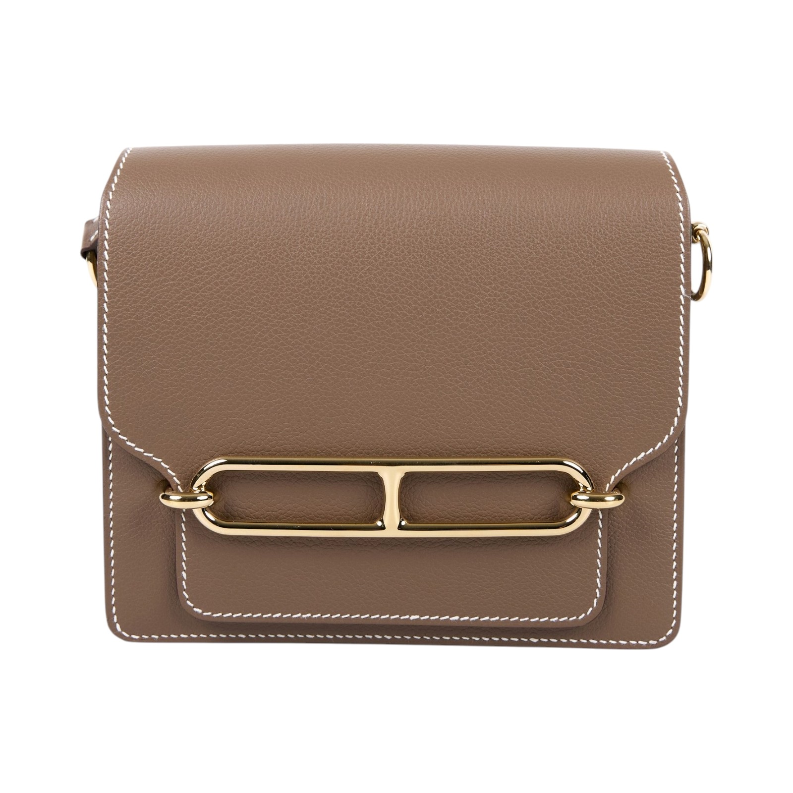 愛馬仕 Hermes Roulis 豬鼻子 斜背包 18 Mini 大象灰 香檳金五金 H070510CP18 /GST967 CS  原廠盒子/防塵袋/背帶/購買證明影本