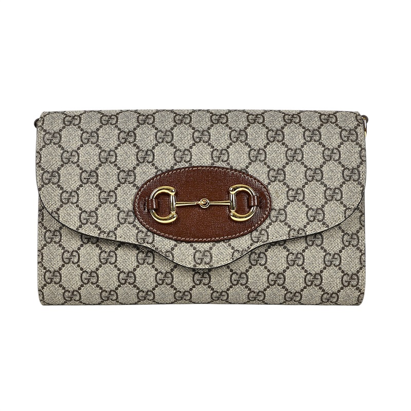 古馳 GUCCI 1955 信封包 677286 1955馬銜釦掀蓋雙背帶斜背包 背帶2/原廠盒子/防塵袋/購買證明正本