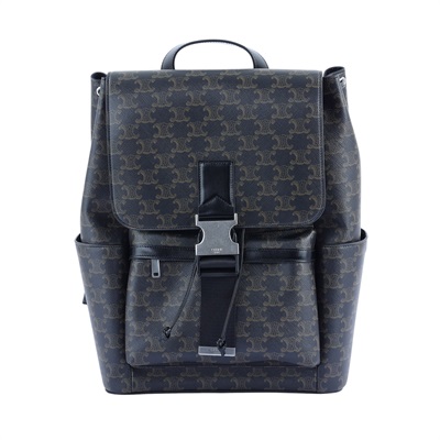 思琳 CELINE 背包 標誌印花 牛皮革 120812GL7 黑凱旋門後背包 防塵袋