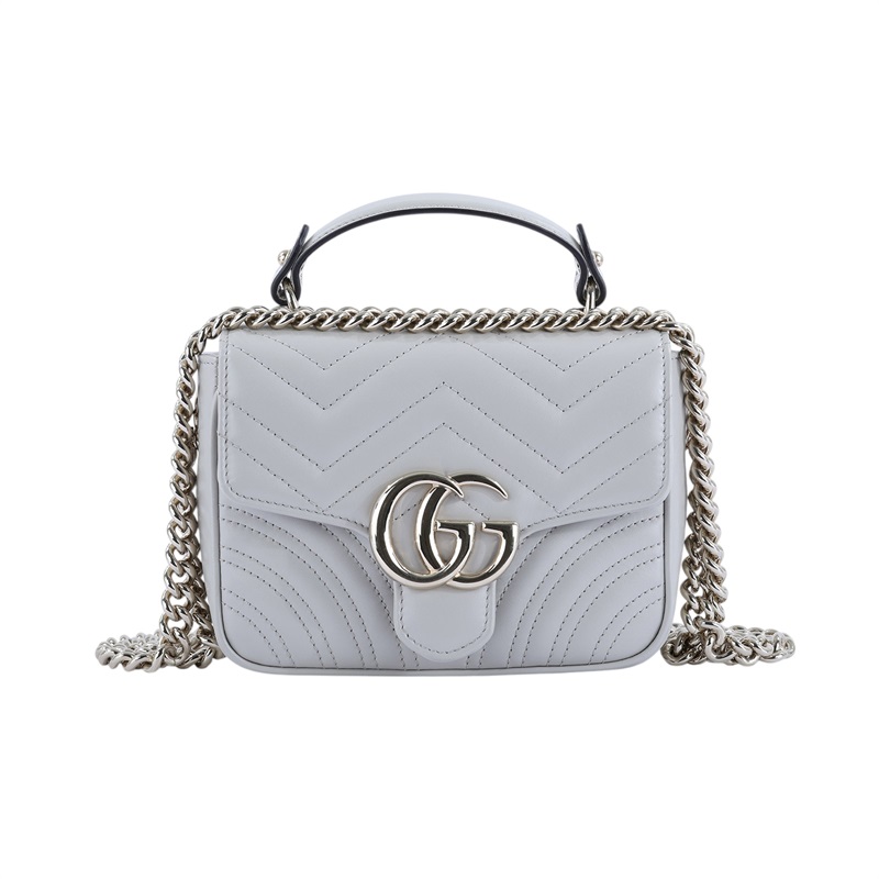 古馳 GUCCI GG Marmont 迷你 手提包 811238 灰MARMONT 迷你提把 2WAY 原廠盒子/防塵袋/購買證明正本